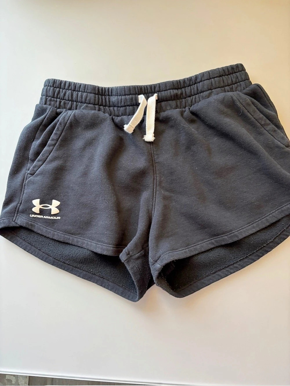 Under Armour Rival Fleece Shorts Athletic Shorts 2-Pack, Black & Gray, Medium